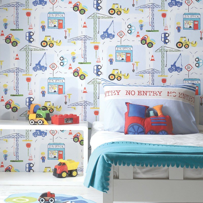 Papel De Pared Make Believe – Roadworks Ahead Blue 11051
