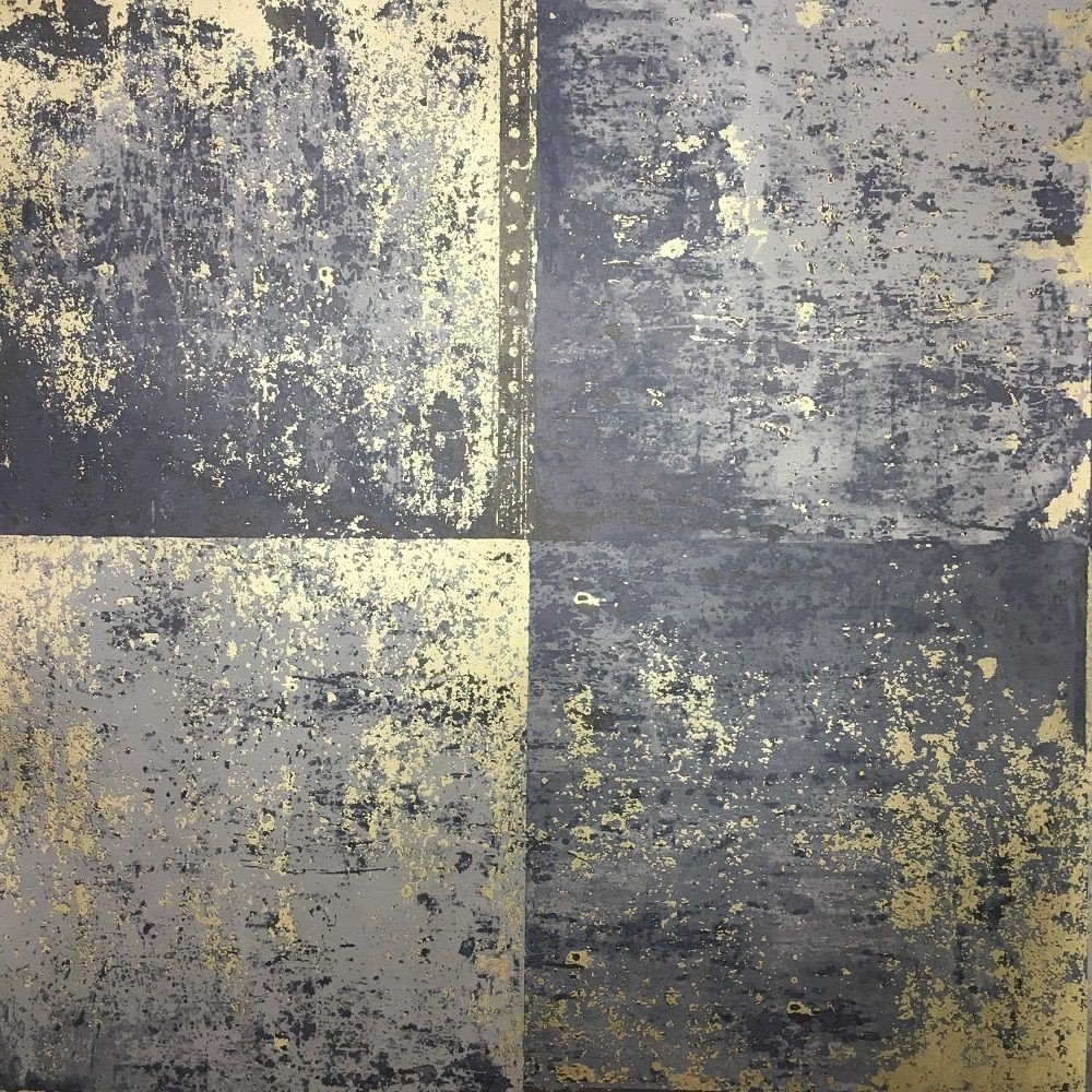 Papel De Pared Metal Panel Blue 65162