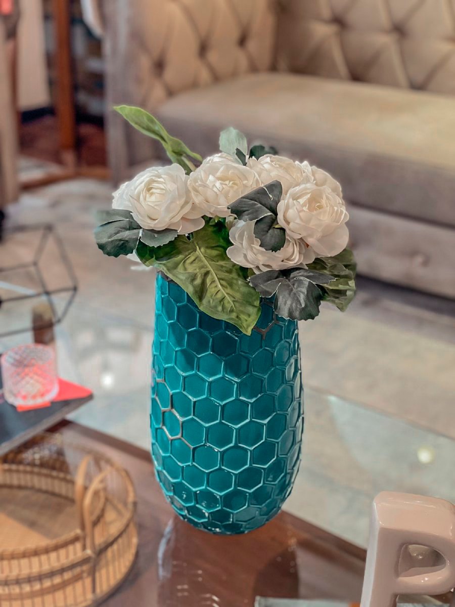 Colmena-G-TURQUESA-3 Florero Colmena G